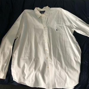 2XLT white Polo by Ralph Lauren classic fit men’s dress shirt long sleeve